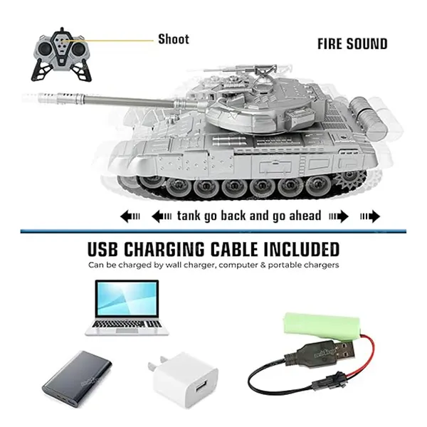 RC Tank 9 Channels Silver Color DH666-62C 09